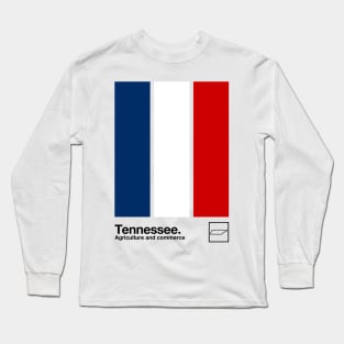 Tennessee Flag // Original Aesthetic Colors Artwork Design Long Sleeve T-Shirt